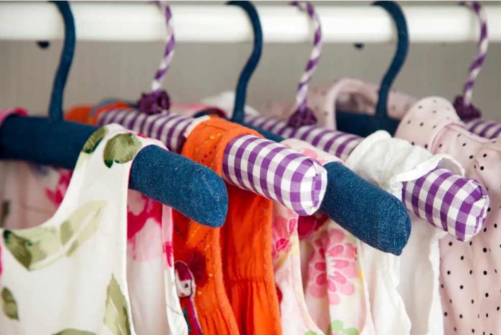 closet with bright colors